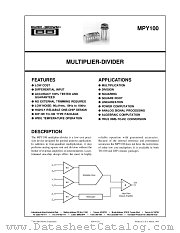 MPY100 datasheet pdf Burr Brown