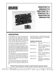 DEM-PCM1716, DEM-DAI1716, DEM-PCM1716-1, datasheet pdf Burr Brown