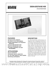 DEM-ADS7843E datasheet pdf Burr Brown