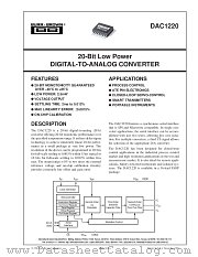 DAC1220 datasheet pdf Burr Brown