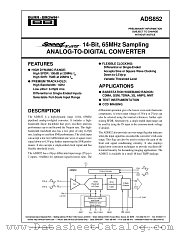 ADS852 datasheet pdf Burr Brown