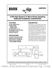 ADS7822 datasheet pdf Burr Brown