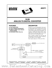 ADC71 datasheet pdf Burr Brown