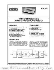 ADC614 datasheet pdf Burr Brown