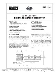 DAC1220 datasheet pdf Burr Brown