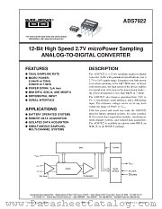 ADS7822 datasheet pdf Burr Brown