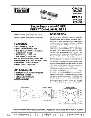 OPA241 datasheet pdf Burr Brown