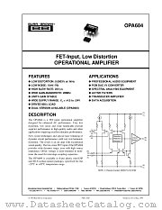 OPA604 datasheet pdf Burr Brown