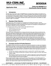 MX909A datasheet pdf CONSUMER MICROCIRCUITS LIMITED