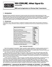 MSK (MINIMUM SHIFT KEYING) datasheet pdf CONSUMER MICROCIRCUITS LIMITED