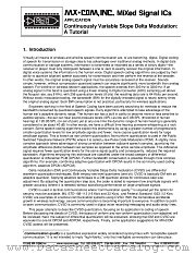 CVSD datasheet pdf CONSUMER MICROCIRCUITS LIMITED