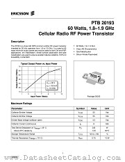 PTB20193 datasheet pdf Ericsson Microelectronics