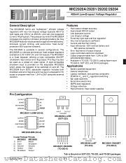 MIC2920A/29201/29202/29204 datasheet pdf Micrel Semiconductor