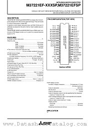 M37221M6-XXXSP datasheet pdf Mitsubishi Electric Corporation