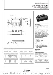 CM300E3U-12H datasheet pdf Mitsubishi Electric Corporation