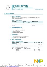 BCV63 datasheet pdf NXP Semiconductors