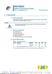 BGY885A datasheet pdf NXP Semiconductors