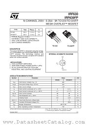 IRF630FP datasheet pdf SGS Thomson Microelectronics