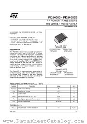 PD54003 datasheet pdf SGS Thomson Microelectronics