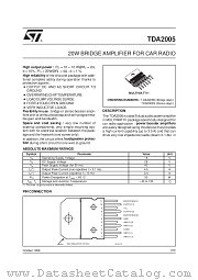 TDA2005 datasheet pdf SGS Thomson Microelectronics