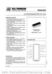 TDA9102C datasheet pdf SGS Thomson Microelectronics