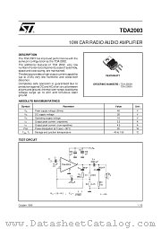 TDA2003 datasheet pdf SGS Thomson Microelectronics