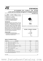 STB70NF02L datasheet pdf SGS Thomson Microelectronics