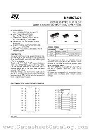 M74HCT374B1R datasheet pdf SGS Thomson Microelectronics