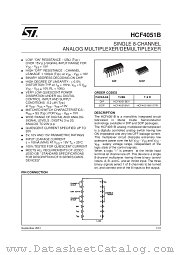 HCF4051M013TR datasheet pdf SGS Thomson Microelectronics