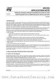 AN1354 datasheet pdf SGS Thomson Microelectronics