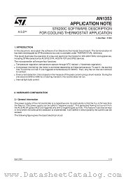 AN1353 datasheet pdf SGS Thomson Microelectronics