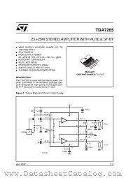 TDA7265 datasheet pdf SGS Thomson Microelectronics