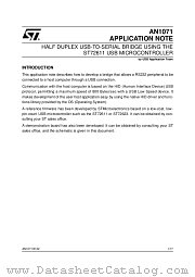 AN1071 datasheet pdf SGS Thomson Microelectronics