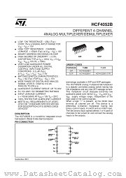 HCF4052BEY datasheet pdf SGS Thomson Microelectronics