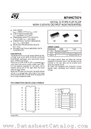 M74HCT574 datasheet pdf SGS Thomson Microelectronics