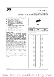 74ACT16373TTR datasheet pdf SGS Thomson Microelectronics