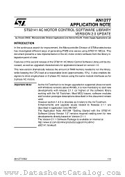 AN1277 datasheet pdf SGS Thomson Microelectronics