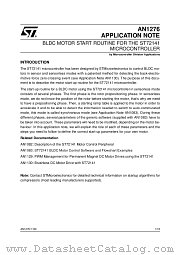 AN1276 datasheet pdf SGS Thomson Microelectronics