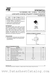 STB70NF3LL datasheet pdf SGS Thomson Microelectronics