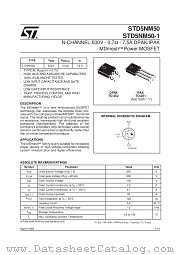 STD5NM50 datasheet pdf SGS Thomson Microelectronics