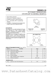 SD2931-10 datasheet pdf SGS Thomson Microelectronics