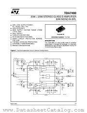 TDA7490 datasheet pdf SGS Thomson Microelectronics