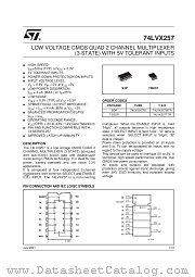 74LVX257TTR datasheet pdf SGS Thomson Microelectronics