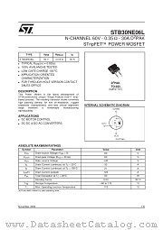 STB30NE06L datasheet pdf SGS Thomson Microelectronics