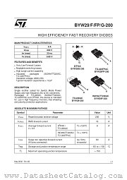 BYW29G-200 datasheet pdf SGS Thomson Microelectronics