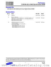 K7A163680A, K7A163280A, K7A161880A datasheet pdf Samsung Electronic