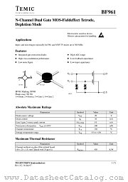 BF961 datasheet pdf TEMIC