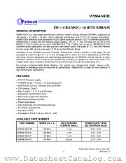 W986416DH datasheet pdf Winbond Electronics