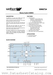 WM8734 datasheet pdf Wolfson