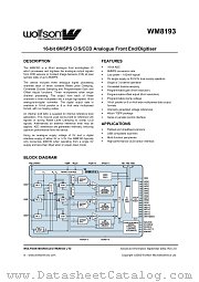 WM8193 datasheet pdf Wolfson